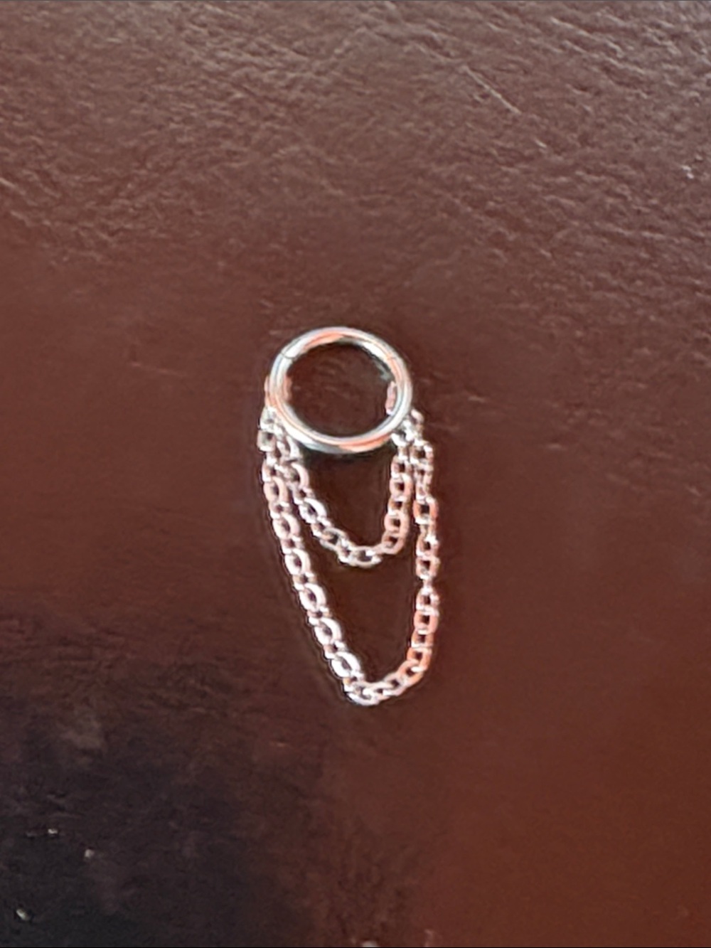 Sterling Silver Double Chain Hoop Earring